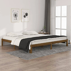 vidaXL Cadre de lit sans matelas marron miel bois pin massif 200x200cm 