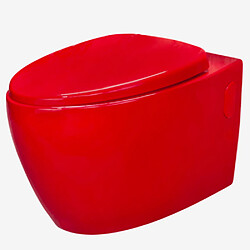 Loobow Toilette suspendu de couleur rouge Cuvette WC en céramique