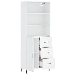 Avis vidaXL Buffet haut Blanc 69,5x34x180 cm Bois d'ingénierie