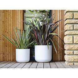 Pot de fleurs rond en plastique Graphit Up blanc cérusé - Ø 50 cm - Eda