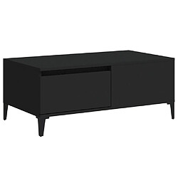 vidaXL Table basse Noir 90x50x36,5 cm Bois d'ingénierie