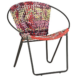 vidaXL Chaise ronde Chindi Multicolore Tissu