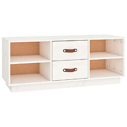 vidaXL Meuble TV Blanc 100x34x40 cm Bois de pin massif