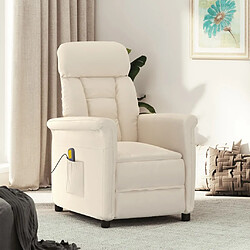 vidaXL Fauteuil de massage Beige Tissu microfibre 