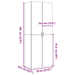 vidaXL Buffet haut blanc 70x42,5x185 cm bois d'ingénierie pas cher