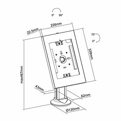 Avis Kimex Support de table universel pour tablette Apple et Samsung 9.7''-11'', Noir