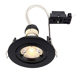 Acheter Saxby Downlight Encastré Rond Ajustable Noir Mat 80mm Découpe Dimmable