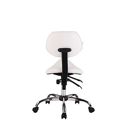 Avis Decoshop26 Tabouret de travail avec assise en forme de selle cheval ajustable et pivotant PVC blanc TABO10073/2