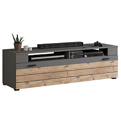 Bestmobilier Wexford - meuble tv - gris et bois - 140 cm