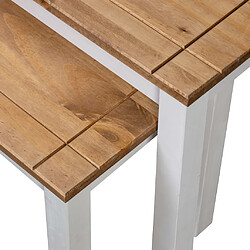 Acheter vidaXL Tables gigognes 2pcs Blanc Bois pin massif Assortiment Panama