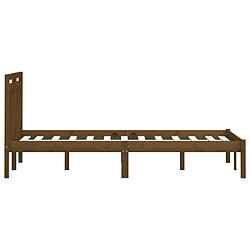 Maison Chic Lit adulte - Lit simple Cadre de lit,Structure du lit Contemporain Marron miel Bois de pin massif 200x200 cm -MN83731 pas cher