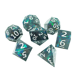 Acheter 7 Pièces / Ensemble DND MTG RPG Jeu Polyédrique Dés D4 D6 D8 D10 D12 D20 Vert Foncé