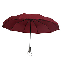 Parapluie De Voyage Automatique Auvent Coupe-vent Automatique Ouvert Fermer Vin Rouge pas cher