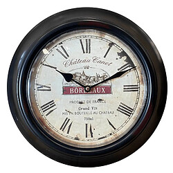 Avis L'Héritier Du Temps Horloge Murale en Fer avec Vitre en Plexiglass Pendule de Cuisine Chateau Canet Bordeaux Noir 4x32x32cm