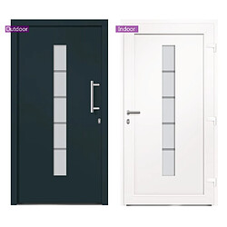 vidaXL Porte d'entrée Aluminium et PVC Anthracite 110x210 cm pas cher