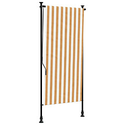 vidaXL Store roulant d'extérieur orange et blanc 120x270cm tissu acier