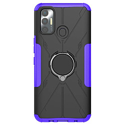 Coque en TPU anti-chocs avec béquille pour votre Tecno Spark 7 4G - violet