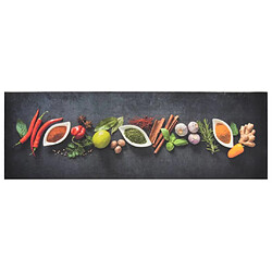 vidaXL Tapis de cuisine lavable impression d'épices 60x180 cm velours