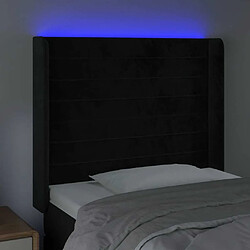 Acheter Maison Chic Tête de lit scandinave à LED,meuble de chambre Noir 93x16x118/128 cm Velours -MN87512