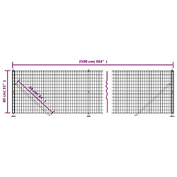 vidaXL Clôture en treillis métallique avec bride vert 0,8x25 m pas cher