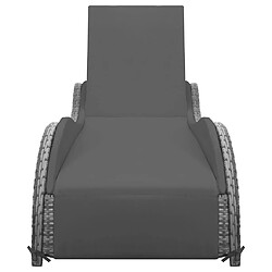 vidaXL Chaise longue avec coussin Résine tressée Anthracite