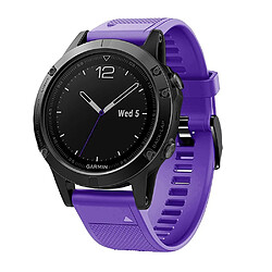 Bracelet en silicone sport avec boucle noire violet pour votre Garmin Fenix 5