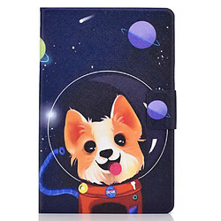 Etui en PU impression de modèle avec porte-carte chien de l'espace pour votre Apple iPad 10.2 (2019)