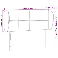 vidaXL Tête de lit avec oreilles Marron foncé 103x23x78/88 cm Tissu pas cher