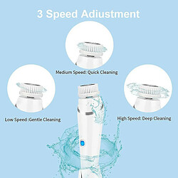 Avis Chrono Brosse Visage Nettoyante,4 en 1 Brosse Nettoyante Visage Électrique, 3 Modes de Vitesse,Rotatif Brosse Faciale Rechargeable,Blanc