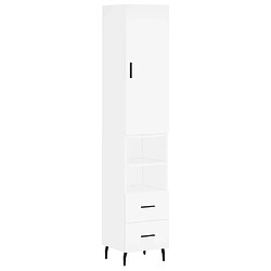 vidaXL Buffet haut Blanc 34,5x34x180 cm Bois d'ingénierie