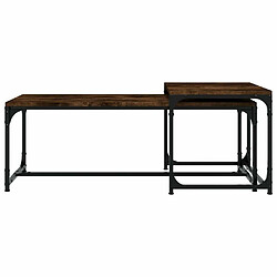 Acheter Maison Chic Lot de 2 Tables basses,Table Console pour salon Chêne fumé Bois d'ingénierie -MN45009