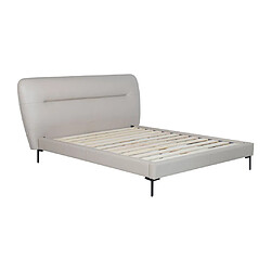 Vente-Unique Lit 160 x 200 cm - Cuir - Taupe - Avec matelas - JODALA