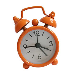 Mini belle horloge analogique réveil double bell pour la décoration de la chambre de l'enfant orange pas cher