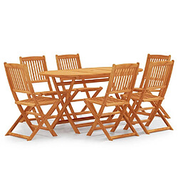 Maison Chic Mobilier à dîner pliable 7 pcs de jardin - Ensemble table et chaises d'extérieur - Salon/Mobilier de jardin classique Bois d'eucalyptus -MN98655