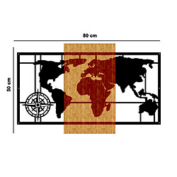 Avis EPIKASA Décoration Murale en Métal et Bois Carte du Monde