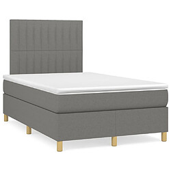 Maison Chic Lit adulte- Lit + matelas,Sommier à lattes de lit avec matelas gris foncé 120x190cm tissu -GKD84958