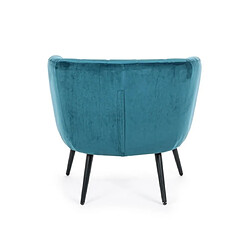 Avis Bizzotto Fauteuil velours Fauteuil Avril Bleu Paon Effet Velours