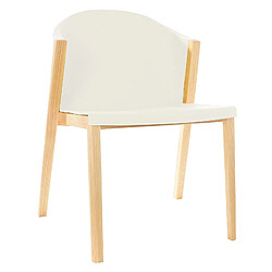 Chaise de Salle à Manger ou de Bureau Pärumm Juansan Blanche 61x87,5x78,5 cm Bois de Hêtre | Siège et Dossier en Polycarbonate Blanc | Empilable 