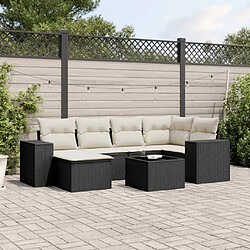 Maison Chic Salon de jardin 7 pcs avec coussins | Ensemble de Table et chaises | Mobilier d'Extérieur noir résine tressée -GKD28265