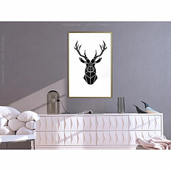 Paris Prix Affiche Murale Encadrée Geometric Stag 40 x 60 cm Or