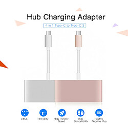 4 en 1 Type-C à Type-C 3 ports de charge de concentrateur Câble adaptateur de type C à USB 3.0 USB C à 3 concentrateurs Vitesse Ra1324