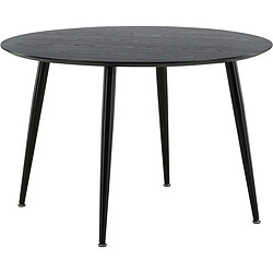 Venture Home Table ronde Dipp Table ronde - MDF, acier - Diamètre 115 cm - Couleur noire