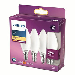 Avis Lot de 3 ampoules LED E14 PHILIPS 40W forme flamme