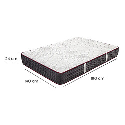 Visiodirect Matelas réversible KIERA , 140x190 cm, en mousse mémoire de forme haute adaptabilité et ergonomique