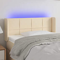 Maison Chic Tête de lit moderne à LED lumineuse pour chambre - Décoration de lit Crème 83x16x78/88 cm Tissu -MN49817