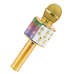 Universal Microphone Bluetooth sans fil avec lumière LED (doré)