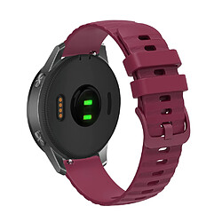 Bracelet en silicone points en forme de vague 18mm, réglable pour votre Garmin Venu 2S/Vivomove 3S/Vivoactive 4S - rouge vin