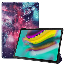 Etui en PU motif imprimé tri-pliure avec support modèle de galaxie pour votre Samsung Galaxy Tab S5e SM-T720