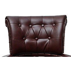 Helloshop26 Fauteuil chaise chaise de bureau en cuir mélangé marron 0502056