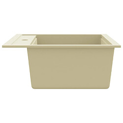 Avis vidaXL Évier de cuisine Granit Seul lavabo Beige